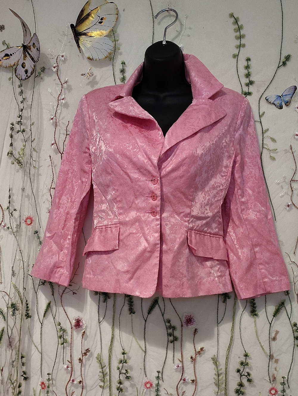 Vintage Rampage Elegant Pink Textured Women's Blazer Excellent Condition Stylish